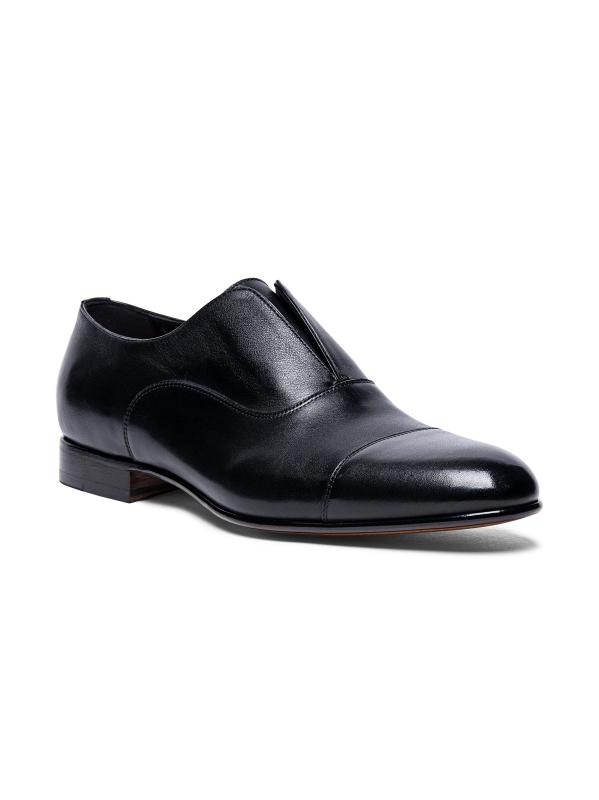 Shop Santoni Kenneth Cap-Toe Slip-On Leather Oxfords Saks