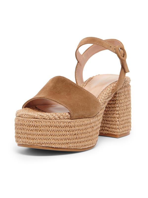 #2: صندل كارول ماربيلا المصنوع من الجلد المدبوغ والرافيا - الجمل الطبيعي