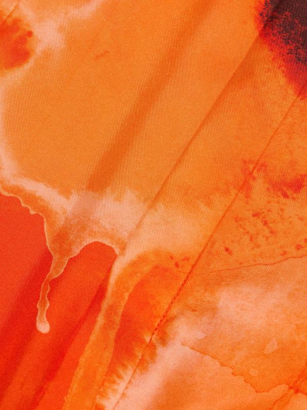 #6: قميص مزين بطيات من الحرير بألوان مائية - طباشير البابايا متعددة