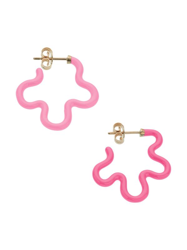 Bea Bongiasca フープピアス Bea Bongiasca ブラウン&オフホワイト Two Tone Asymmetrical