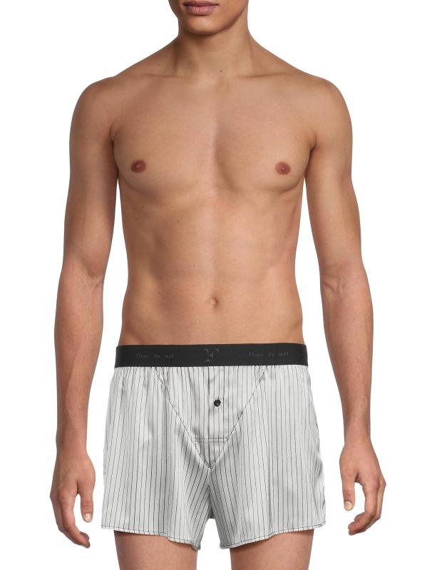 #3: شورت بوكسر من الحرير القابل للتمدد - مخطط الرماد