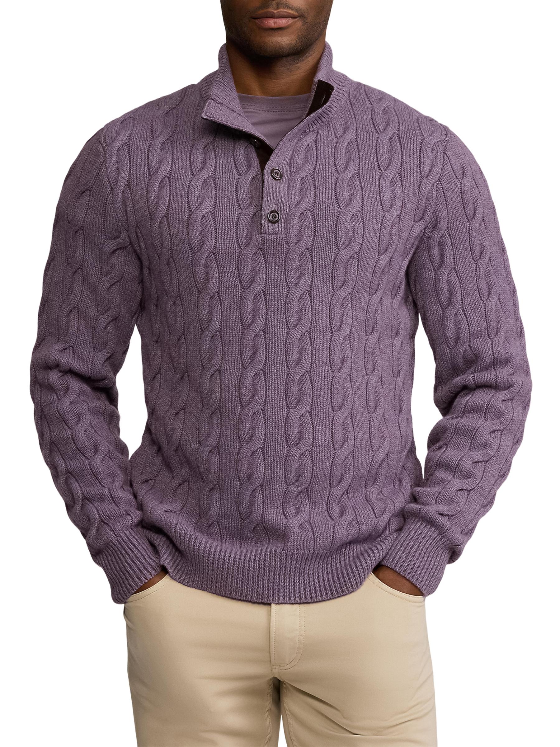 Ralph Lauren Purple Label - ケーブル編みカシミアモックネック
