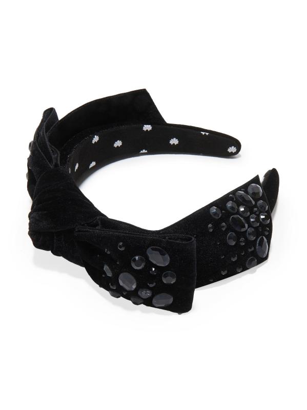 طوق رأس مخملي مرصع بالكريستال من شيرلي