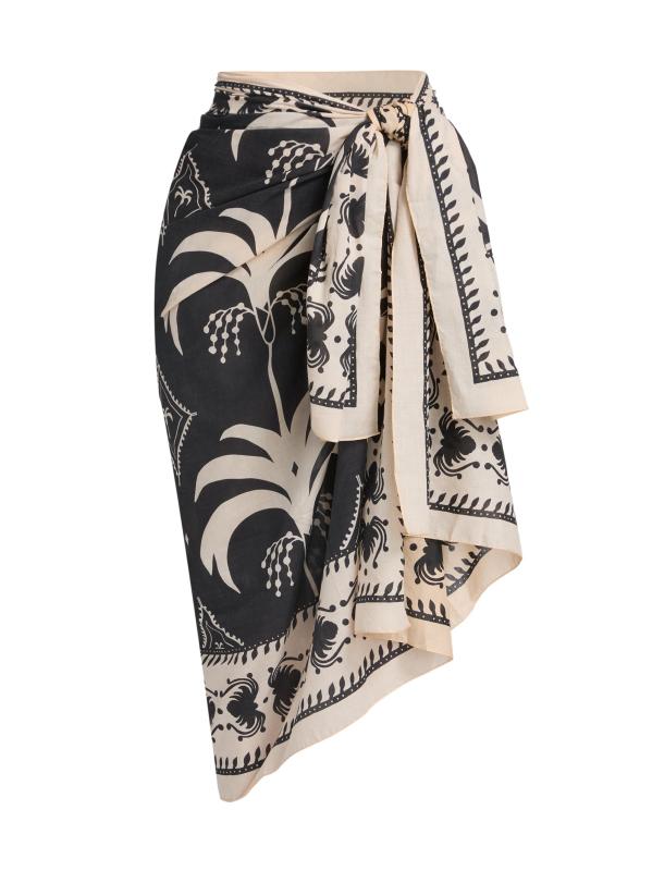 تنورة باريو برباط جانبي على شكل ذيل الحوت