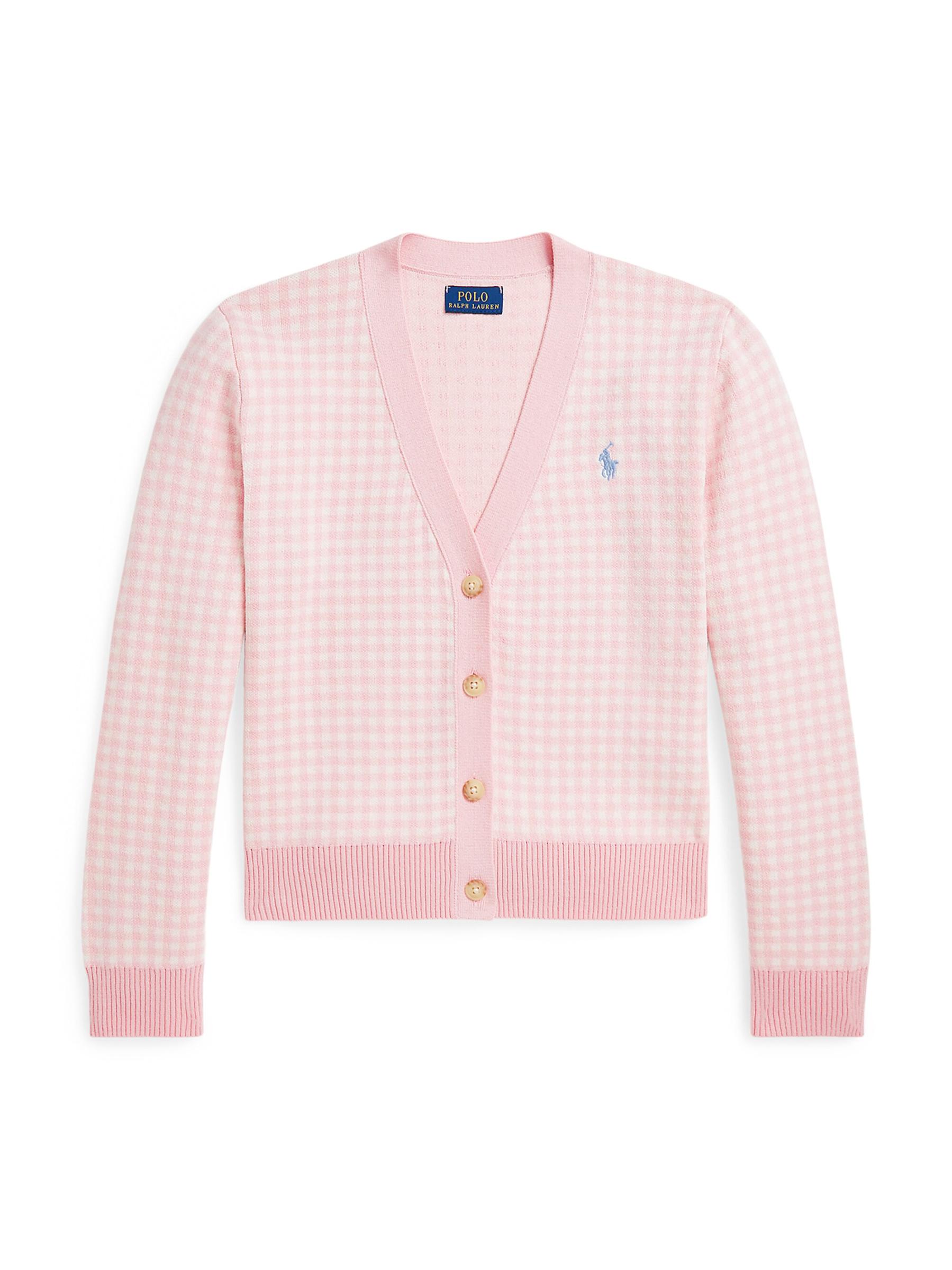 ポロ ラルフローレン ＊カーディガン ギンガムチェック Polo Ralph Lauren - ガールズ・ギンガム・ニット・カーディガン