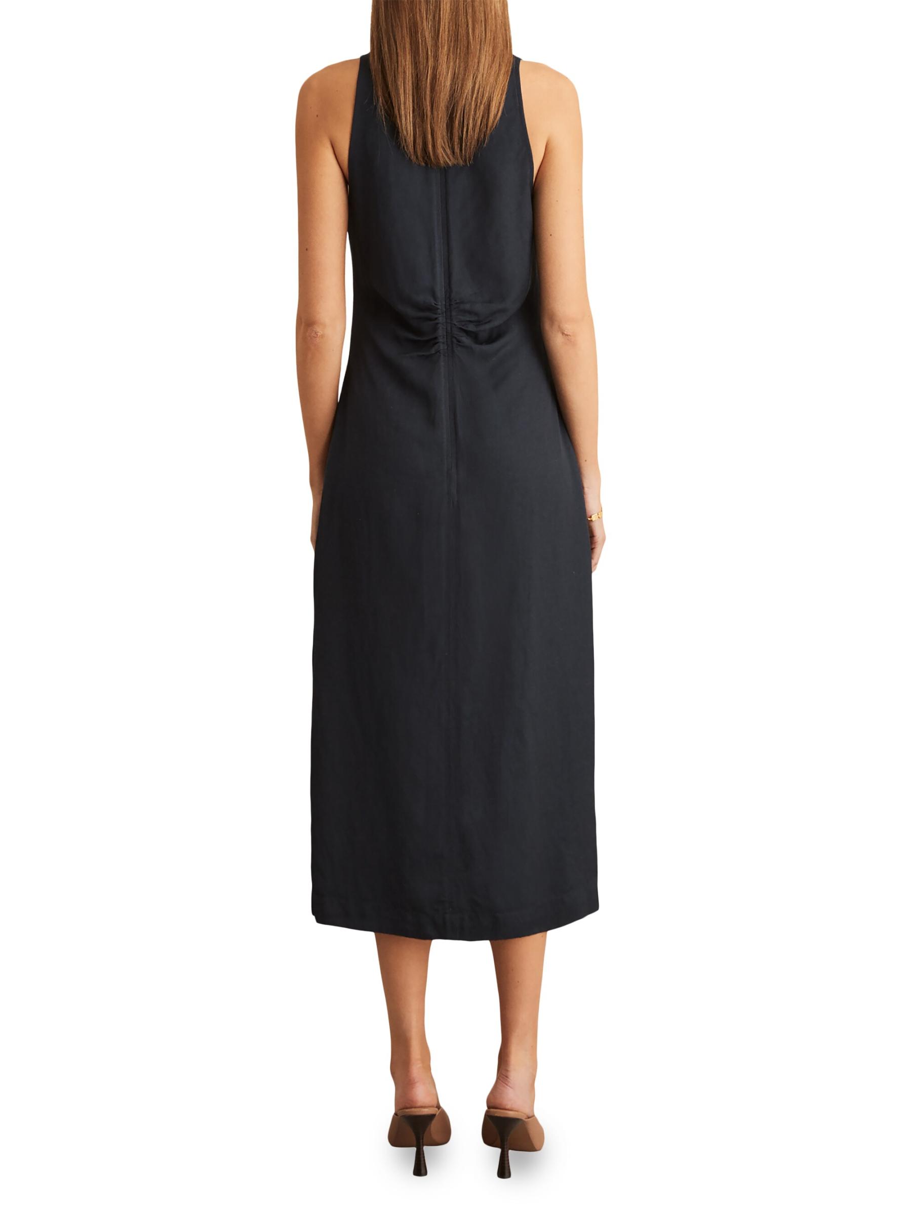 【海外限定】REISSドレス☆Pari Sleeveless Midi Dress, Navy Buy Reiss Navy Pari Petite Ruched Sleeveless Midi Dress With