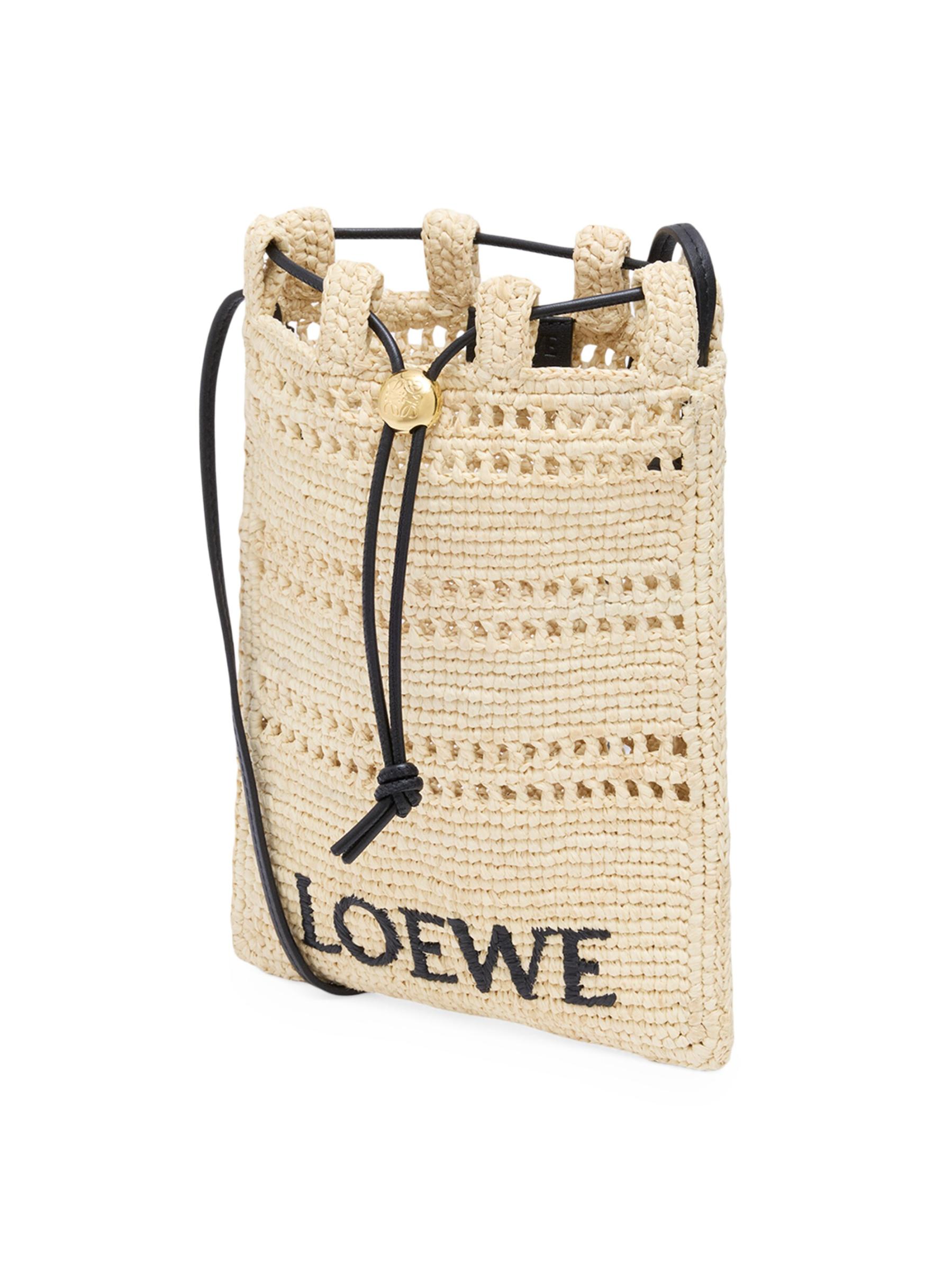 Loewe Paula's Ibiza ラフィア クロスボディバッグ ロゴ Paula's Ibiza logo raffia crossbody bag in beige - Loewe