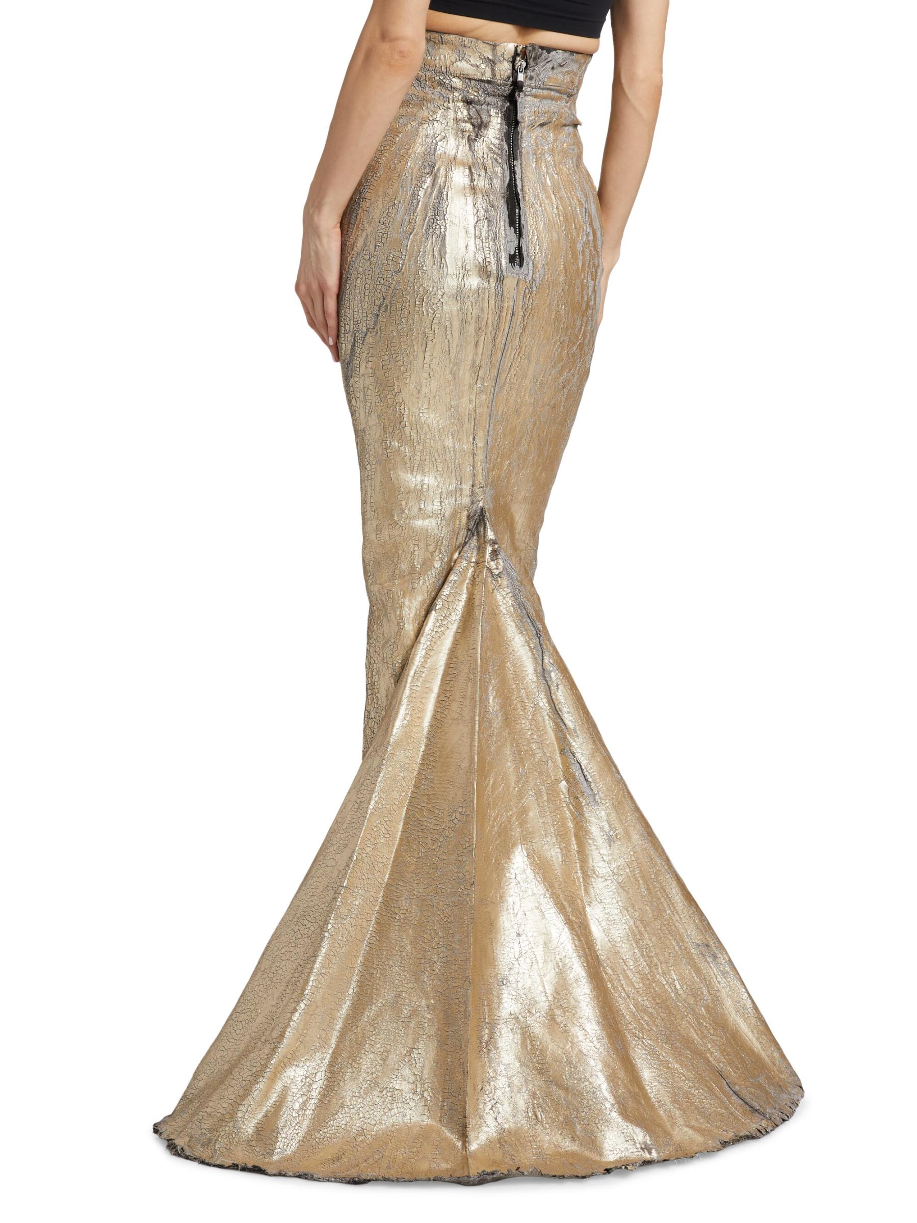 VIP【送料関税込】RICK OWENS LIDO LONG SKIRT Rick Owens: Women's Lido Skirt (Gold) | DSMNY E-SHOP