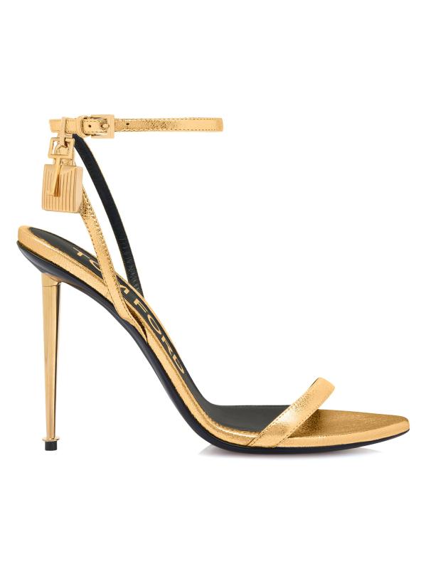 صندل Padlock 105 مصنوع من الجلد المعدني ومزود بحزام للكاحل