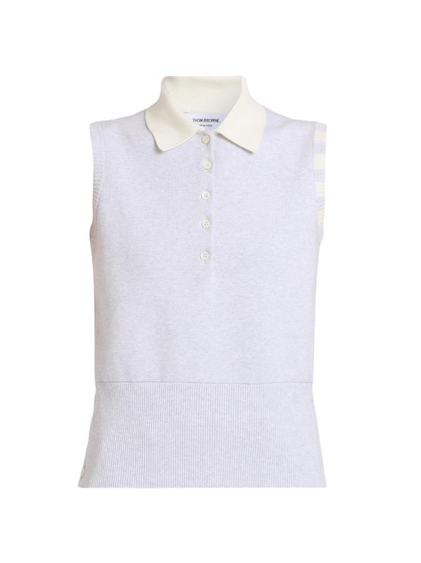 قميص بولو بدون أكمام من القطن