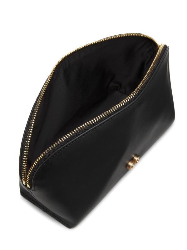 #3: حقيبة مستحضرات التجميل الكبيرة من جلد ألبا - أسود