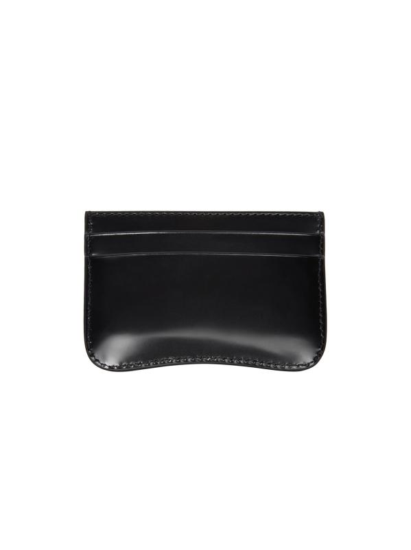 #2: حافظة بطاقات جلدية بشعار الماركة - أسود