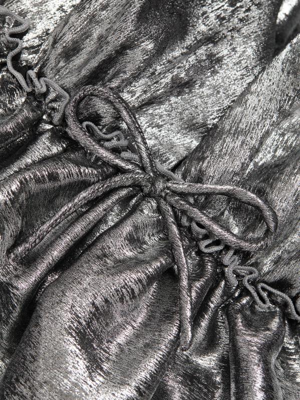 #6: فستان هنرييت ميتاليك مكشكش بدون أكمام - غونميتال