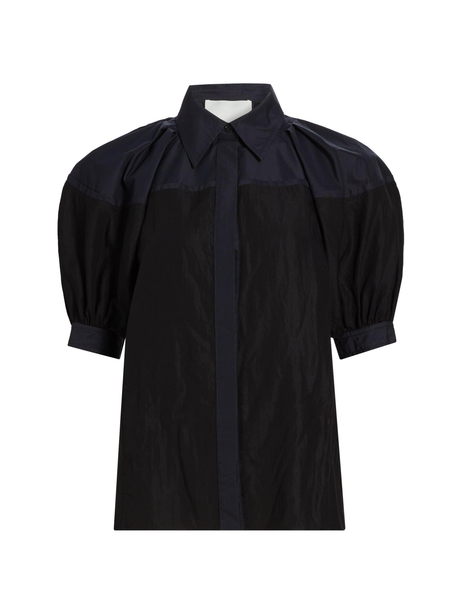 Poplin Balloon-Sleeve Shirt