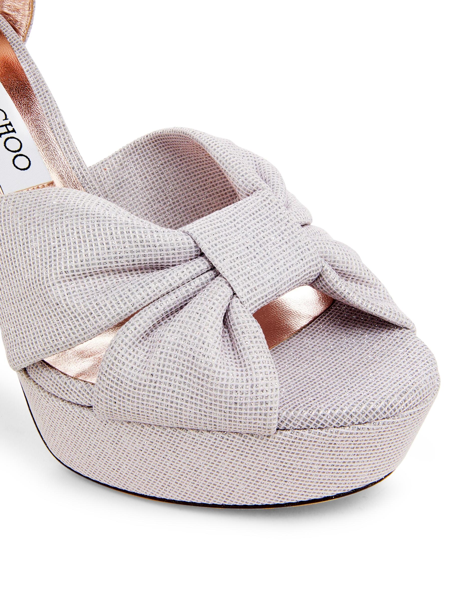 サンダル・ミュール JIMMY CHOO HELOISE SANDALS HELOISE 120 | Latte Nappa Leather Platform Sandals | Summer