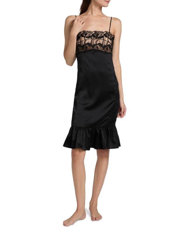 #2: فستان إيكلور متوسط الطول مطرّز - أسود