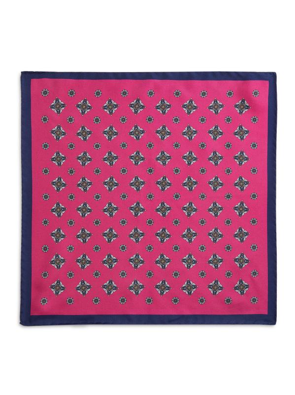 #2: مربع الجيب الحريري الزهري - وردي