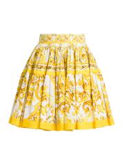【DOLCE & GABBANA】マイオリカプリント コットンミニスカート DOLCE&GABBANA - マイオリカプリントフルミニスカート を