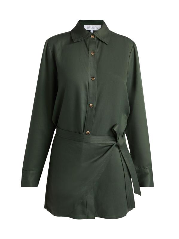 فستان تريفا قصير مريح برباط على الخصر