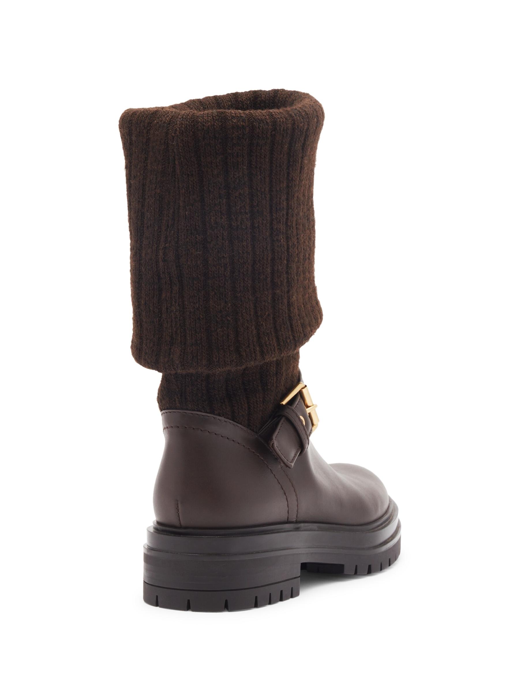 ロングブーツ GIANVITO ROSSI Black Leather And Fabric Thurso Boots Gianvito Rossi 'thurso' Platform Boots | italist