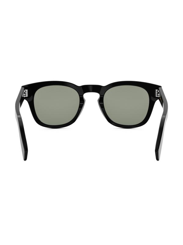 #5: نظارات شمسية مربعة 49 ملم - أخضر أسود لامع