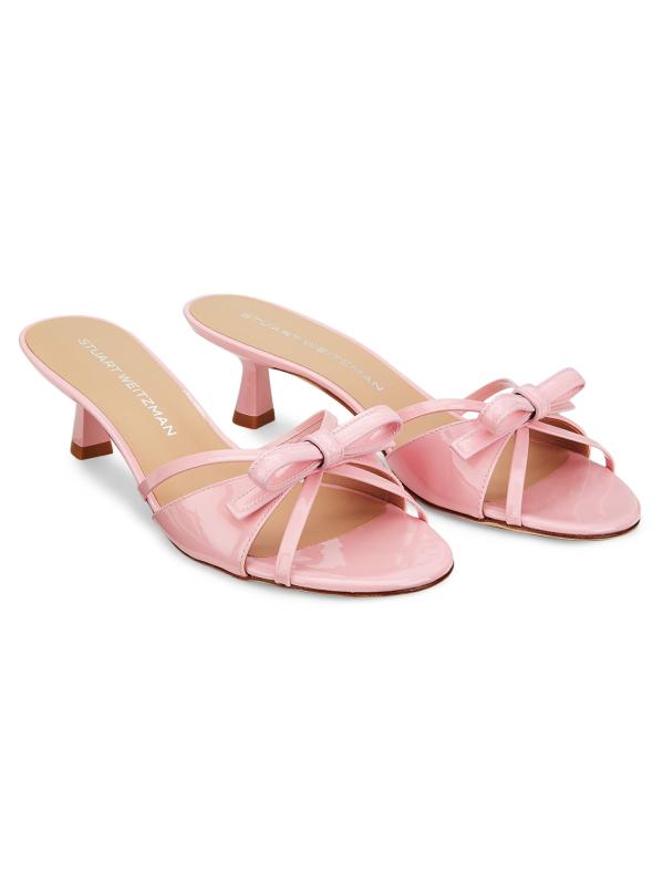 Shop Stuart Weitzman - Felicity 50MM Leather Slide Sandals