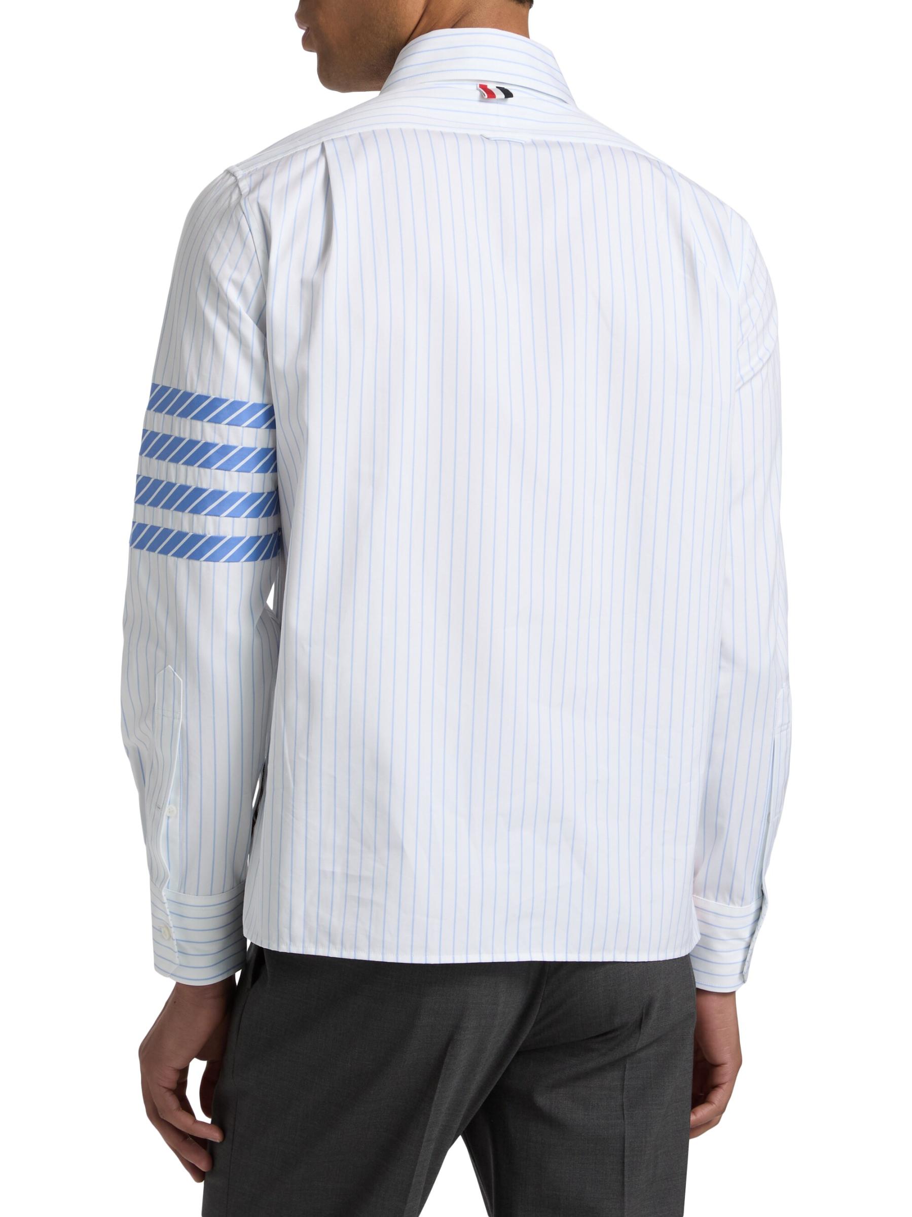 【THOM BROWNE】コットンポプリン シャツ ストライプ＊関税込 THOM BROWNE コットンポプリン シャツ ストライプ | THE OUTNET