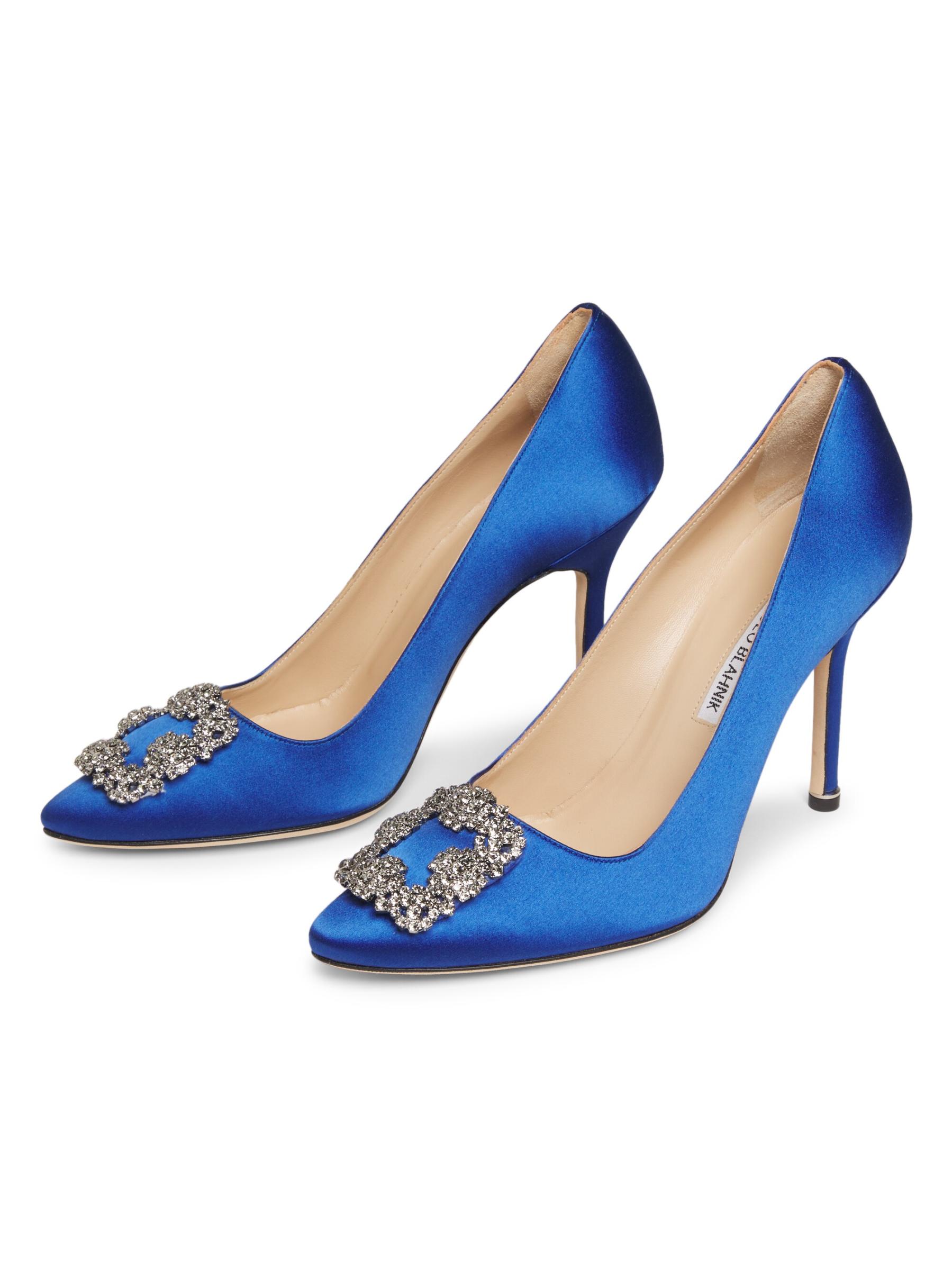 Manolo Blahnik - ハンギシ 70MM クリスタル装飾サテン