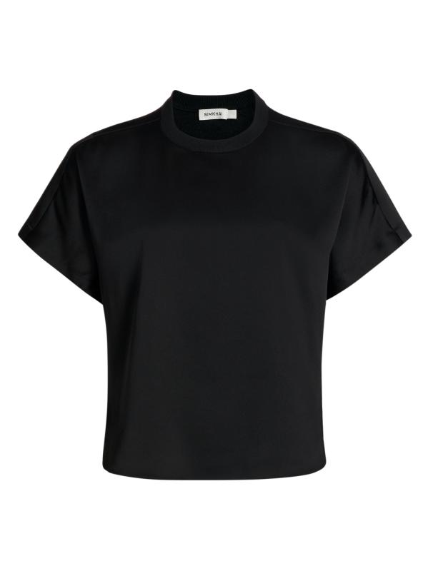 #1: تي شيرت آدي محبوك من الخلف - أسود