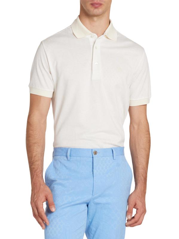 #2: قميص بولو من القطن Roma Paisley - طباعة على قاعدة بيضاء