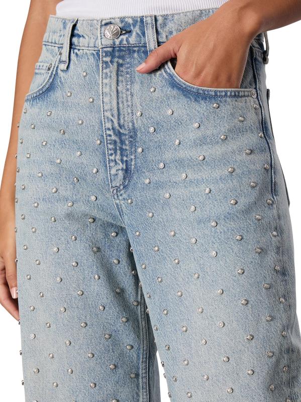 #4: بنطال جينز بخصر مرتفع مزين بشيا - ديسي بيرل