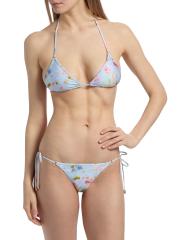 チェックトライアングルビキニ チェック柄トライアングルビキニ_青