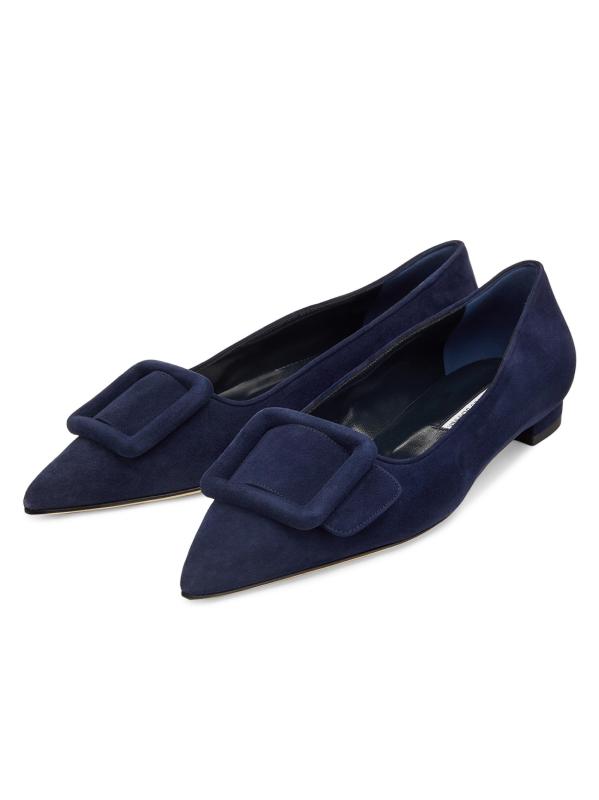 美品】マノロブラニク Bordosli スエード ディープブルー MANOLO