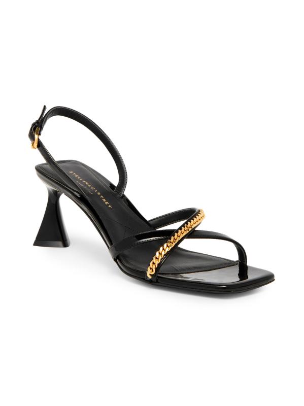 #2: صندل Elsa 65 ملم من الجلد اللامع صديق للنباتيين - أسود