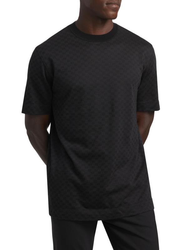 #2: تي شيرت قصير الأكمام من القطن والحرير المربّع - أسود