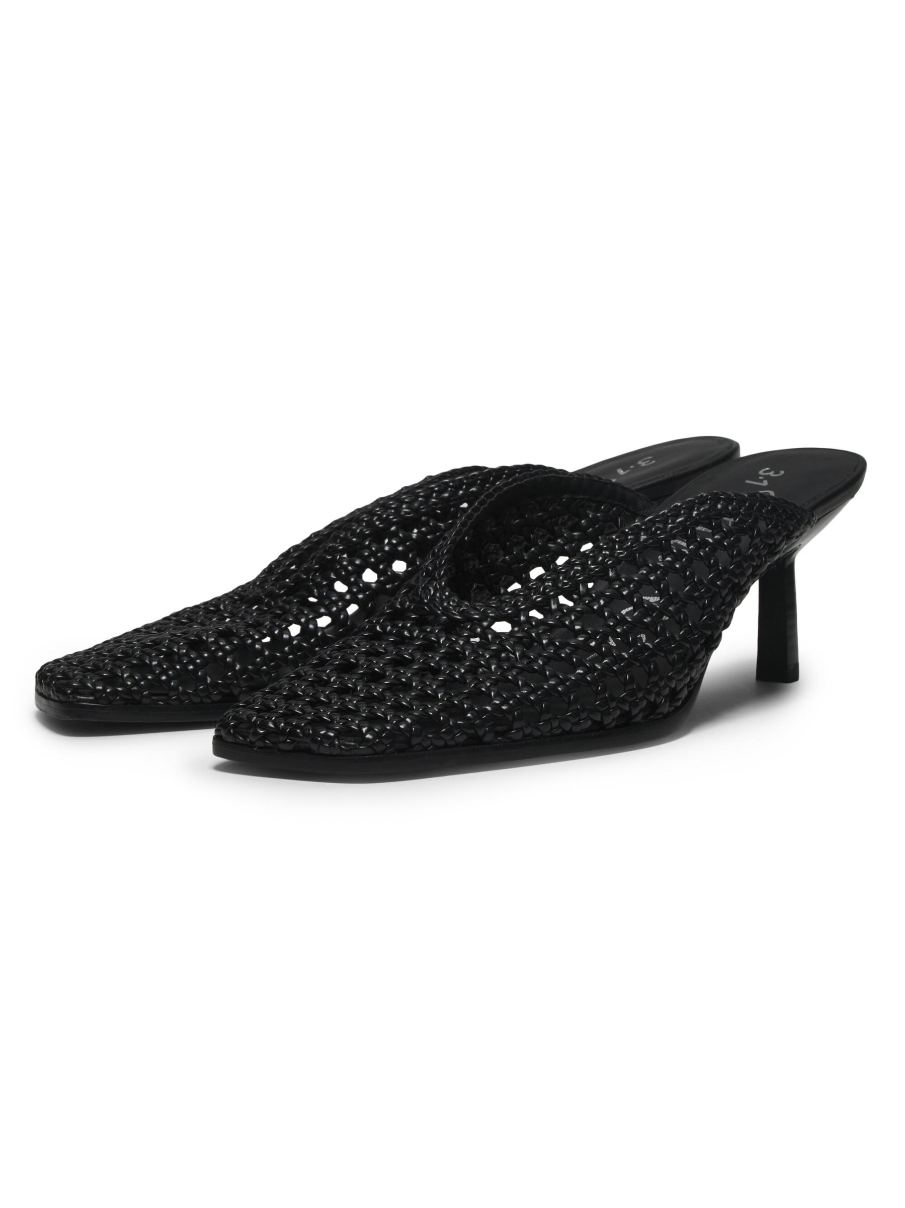 【関税込み】3.1 Phillip Lim ブラック ID マクラメ ミュール 3.1 Phillip Lim - ID マクラメ 65MM レザー・ミュール を