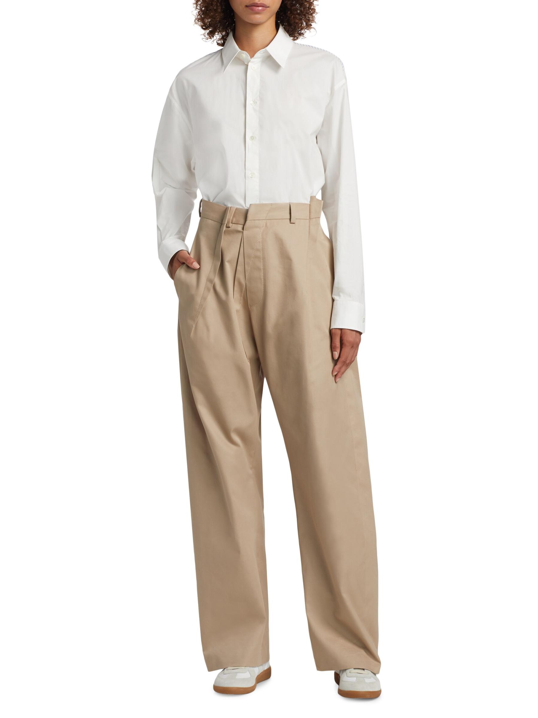 ISABEL MARANT ストレートレッグプリーツパンツ MM6 Maison Margiela - プリーツ・コットン・ストレート・レッグ