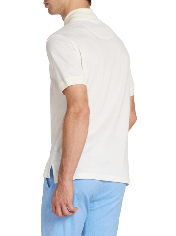 #4: قميص بولو من القطن Roma Paisley - طباعة على قاعدة بيضاء