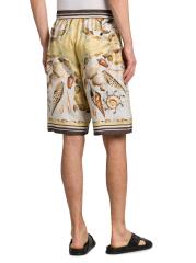 ◆大人気◆【Dolce&Gabbana】マヨリカプリント シルクショーツ マルチカラーのメンズ マヨリカプリント シルクツイル パンツ