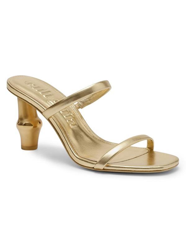 #2: صندل بامبو مصنوع من الجلد 80 ملم - الذهب