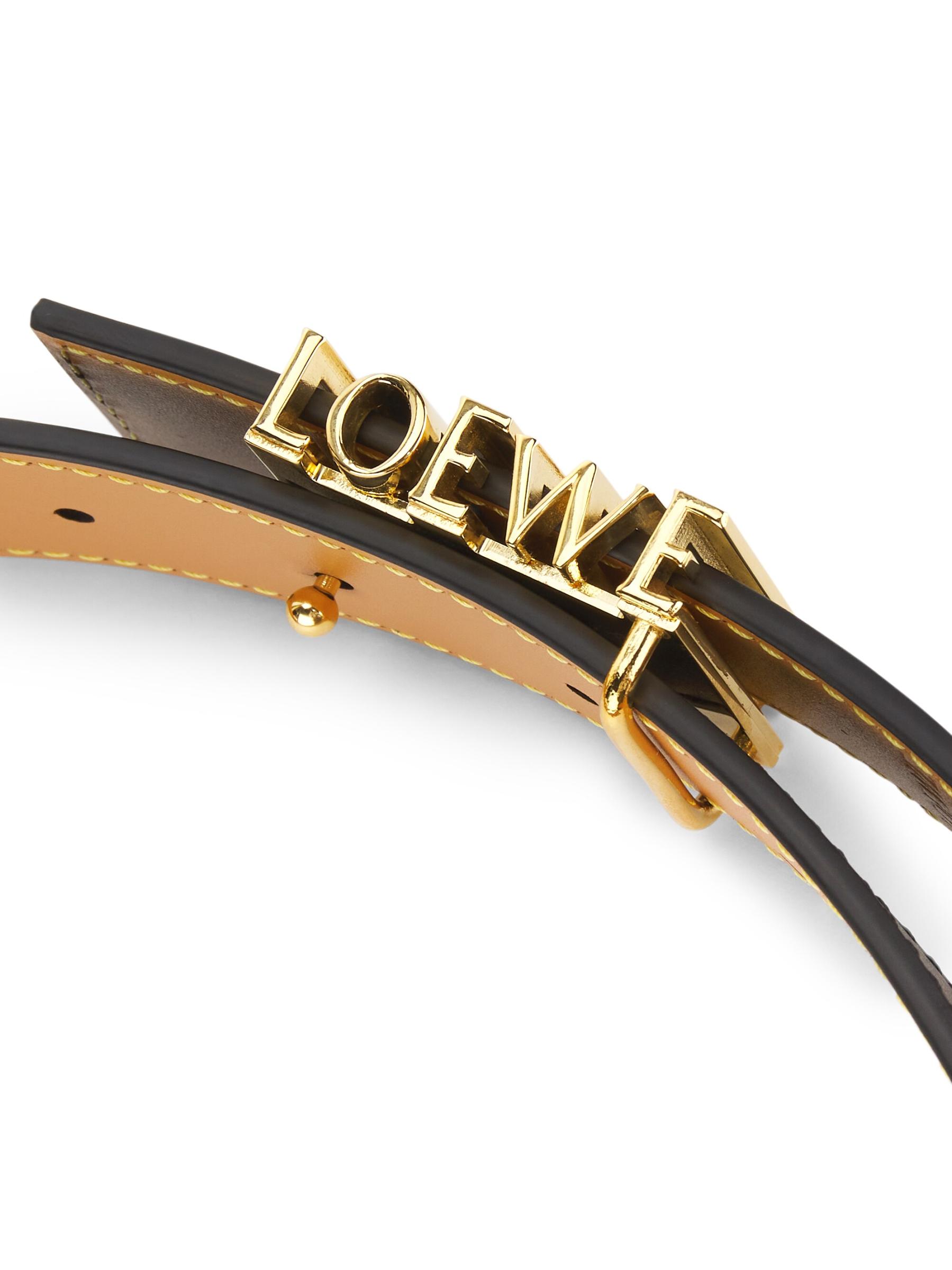 ロエベ ロエベ グラフィックベルト レザー ブラック/ゴールド Loewe - グラフィック・レザー・ベルト をオンライン購入 | Saks