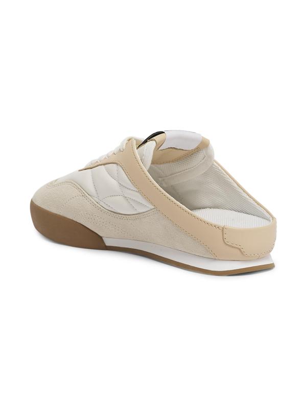 #4: حذاء Kick من الجلد والجلد المدبوغ Mule - وردي