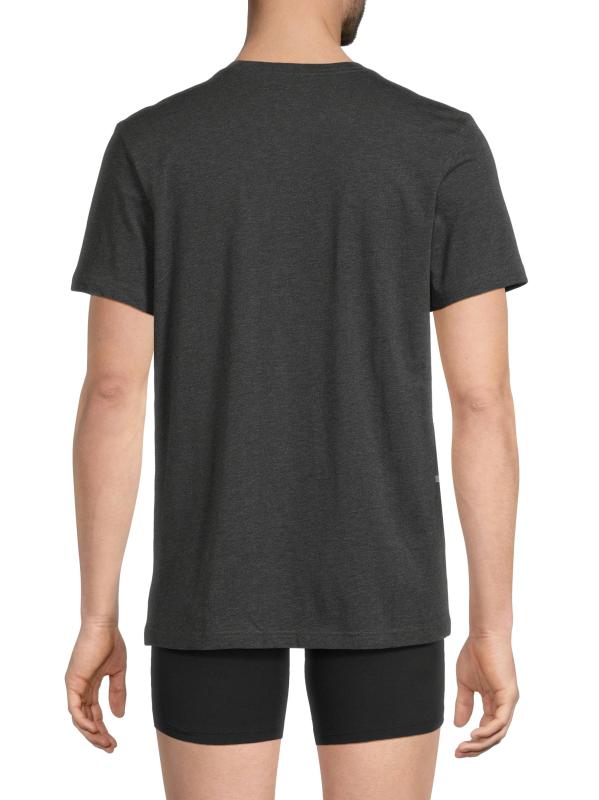 #4: تي شيرت قطني برقبة مستديرة مكون من 3 قطع - خلنج الفحم