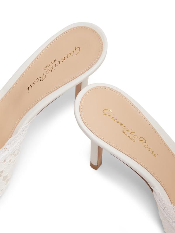 #5: صندل ليون من الدانتيل مقاس 85 ملم - أبيض