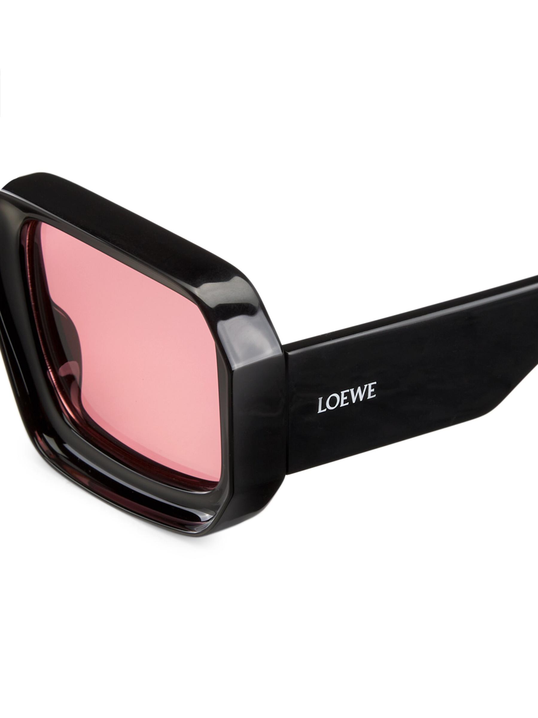 【LOEWE】Paulas Ibiza スクエア サングラス ブラック Loewe PAULA'S IBIZA サングラス - Shiny Black & Smoke | FWRD