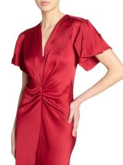 【Victoria Beckham】ウールブレンド◆ギャザー ミディドレス 関税込＞Victoria Beckham＊フロントギャザー ミディドレス GR