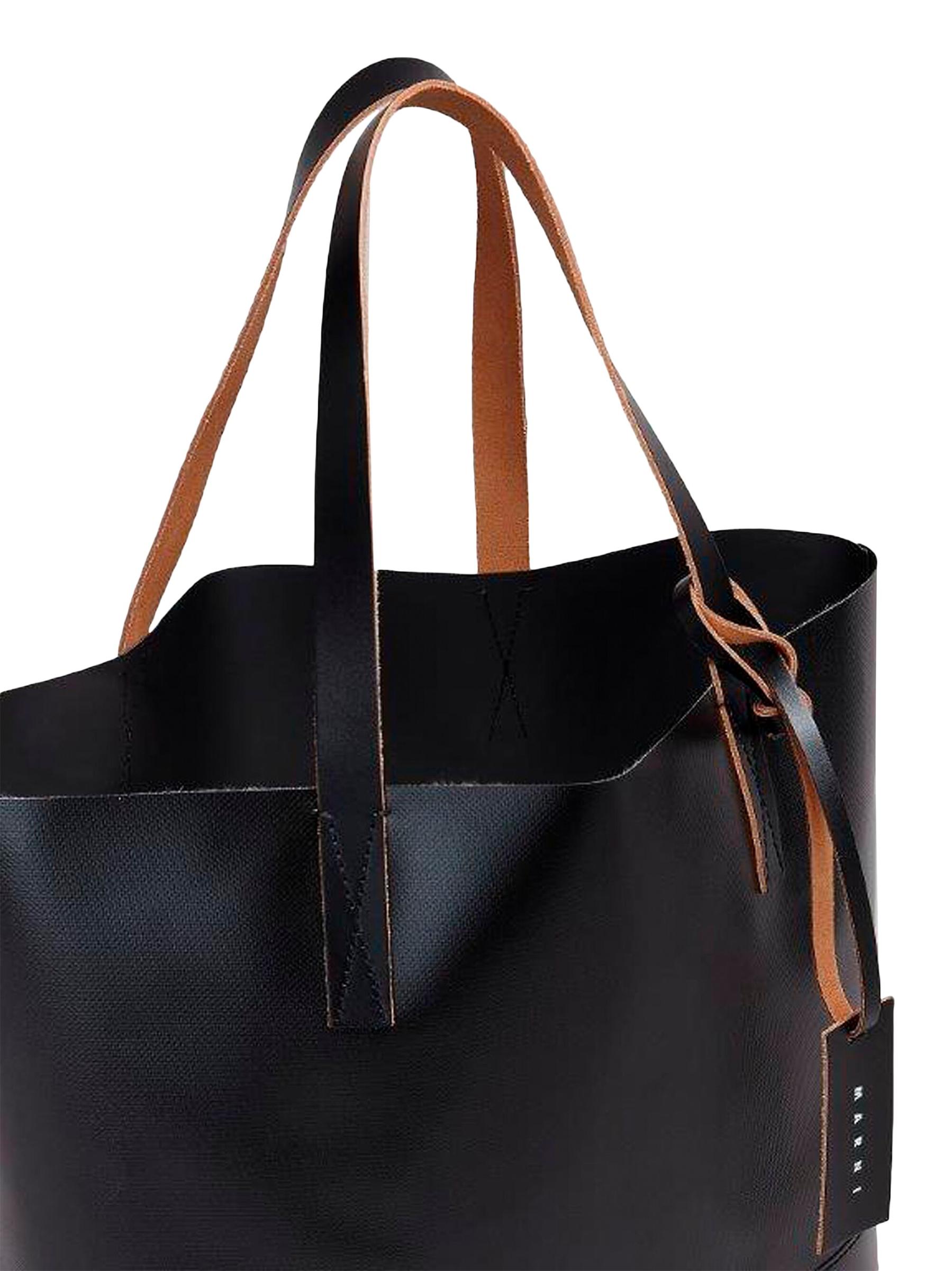 Marni - トライベッカ レザートリミング ロゴ トートバッグ を