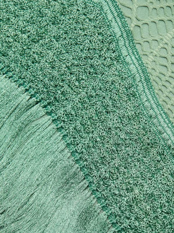 #6: فستان سامبا قصير بأكمام مطرزة - أخضر فاتح