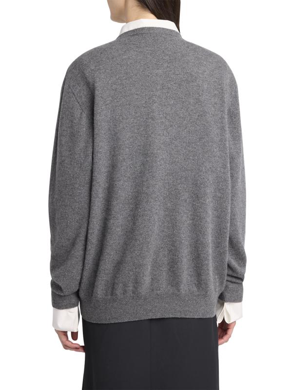 #3: سترة Ligeia من الكشمير برقبة على شكل حرف V - رمادي