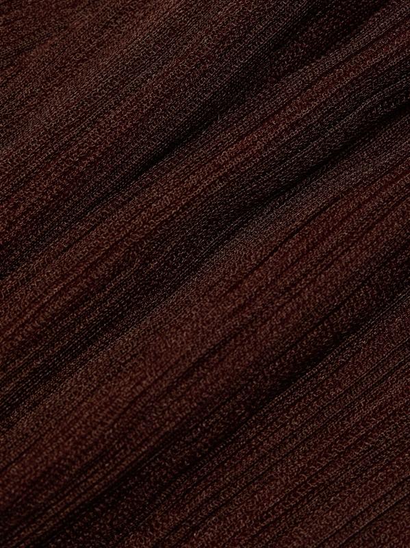 #6: فستان سيلينا متوسط الطول من الشيفون بطيات - الماهوجني